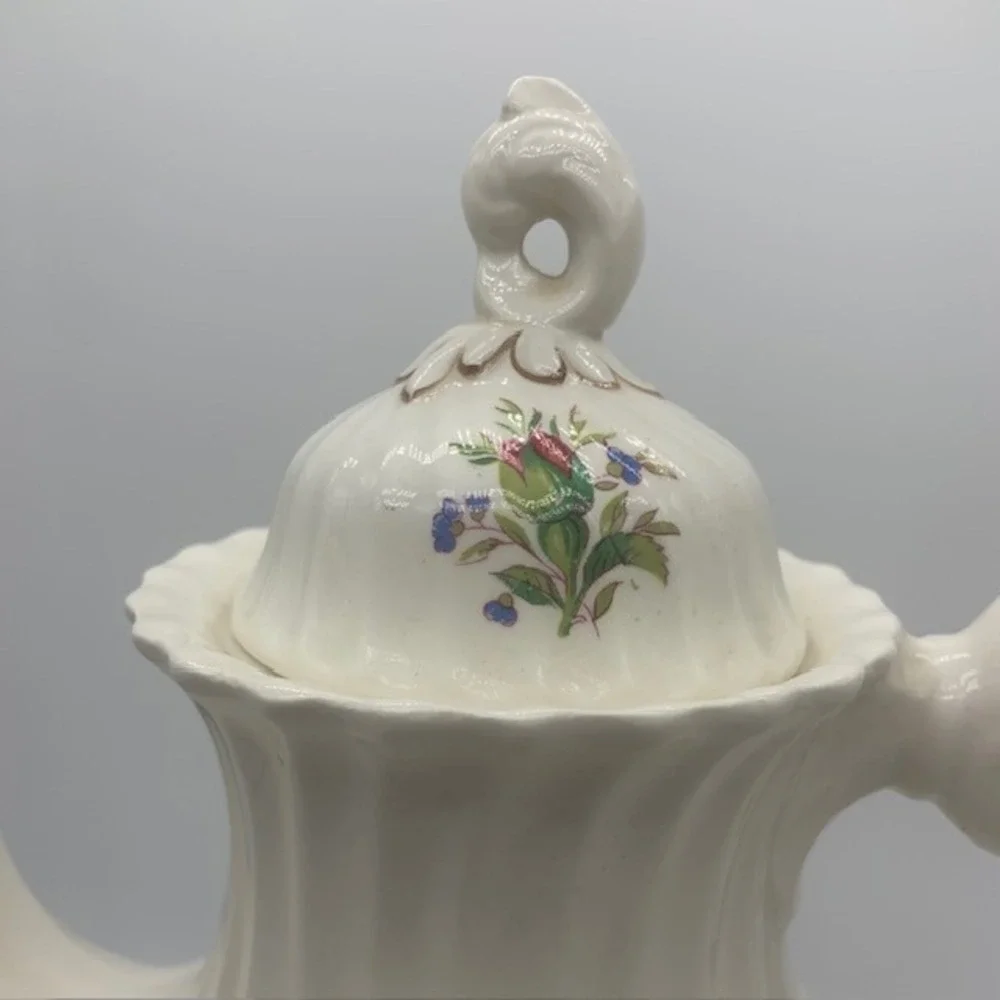 Vintage Myott Rose L429 Olde Chelsea Coffee Pot Rose Staffordshire Cottagecore
